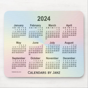 Tapis De Souris 2024 Rainbow Cloud Calendar by Janz