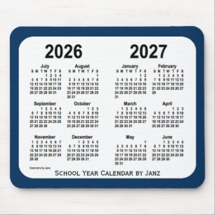 Tapis De Souris 2026-2027 Boîte de police Calendrier de l'école bl