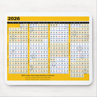 Tapis De Souris 2026 Julián Date (Day-Number) Calendar Mousepad