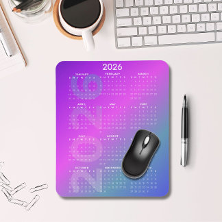 Tapis De Souris 2026 Year Calendar Gradient Background Vertical 