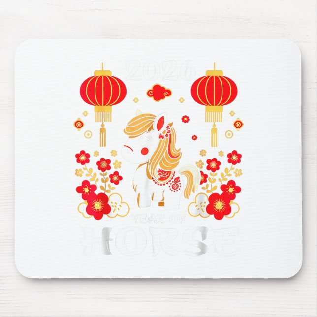 Tapis De Souris 2026 Year Of The Horse Lunar New Year 2026 Chinese (Devant)