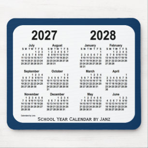 Tapis De Souris 2027-2028 Boîte de police Calendrier de l'école bl