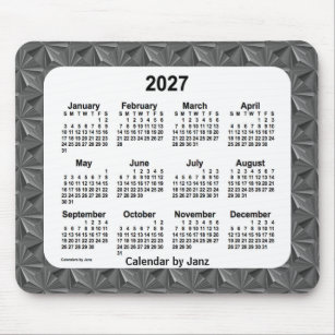 Tapis De Souris 2027 Black Diamonds Calendar by Janz