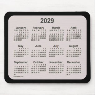 Tapis De Souris 2029 La Boca sur le calendrier noir par Janz Two T