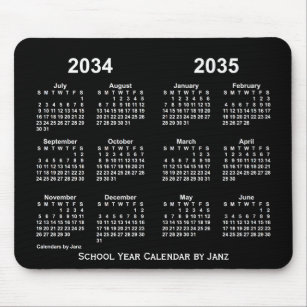 Tapis De Souris 2034-2035 Neon School Year Calendar by Janz