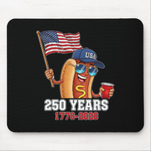 Tapis De Souris 250 Ans 1776-2026 250e Anniversaire Hotdog