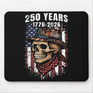 Tapis De Souris 250 Ans Crâne Squelette Américain Patriotique