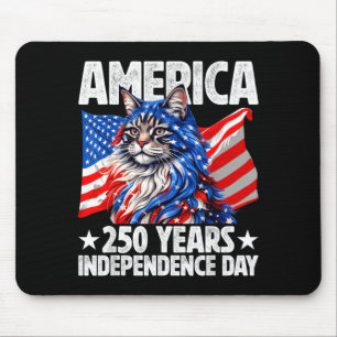 Tapis De Souris 250 ans d'indépendance de l'Amérique Maine Coon