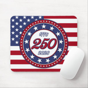 Tapis De Souris 250e anniversaire d'Amérique avec le drapeau des É