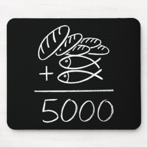 Tapis De Souris 2 poissons 5 pains jésus nourrit les 5000 chrétien
