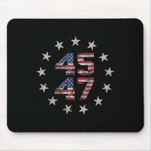 Tapis De Souris 2 Side Trump 2024 Président 45 47 American Flag Tr