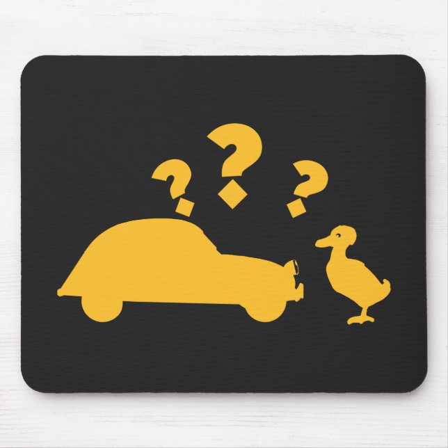 Tapis De Souris 2CV Deux Chevaux rencontre le canard jaune (Devant)