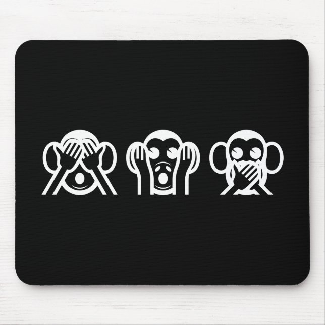 Tapis De Souris 3 singes sages Emoji (Devant)