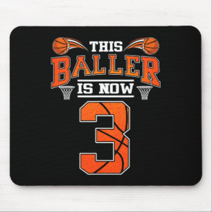 Tapis De Souris 3e anniversaire Basketball Ce Baller est maintenan