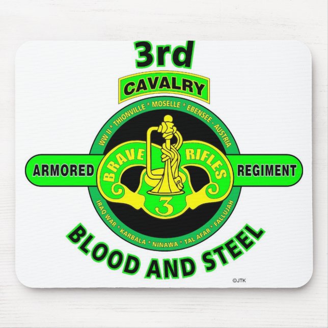 Tapis De Souris 3ème Le RÉGIMENT de CAVALERIE BLINDÉE " BRAVENT (Devant)