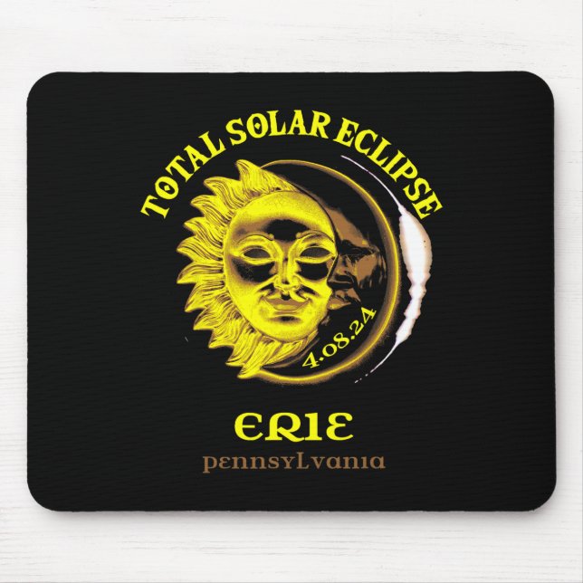 Tapis De Souris 4.08.24 Total Solaire Eclipse 2024 Erie Pennsylvan (Devant)