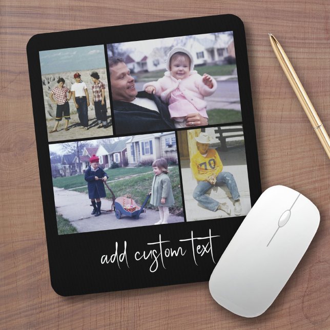 Tapis De Souris 4 Collage de photos - vous pouvez changer la coule (Custom Mouse Pad - Add Photos and Text)