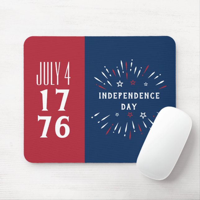 Tapis De Souris 4 juillet 1776 Amérique USA Feu d'artifice de l'In (Avec souris)
