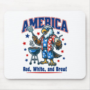 Tapis De Souris 4 juillet Dessin amusant américain patriotique Usa