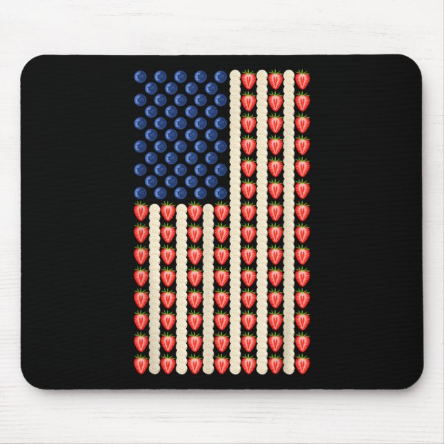 Tapis De Souris 4 juillet Jello de fraise Usa Drapeau gâteau Homme (Devant)