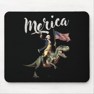 Tapis De Souris 4 juillet Merica George Washington À cheval Sur Un