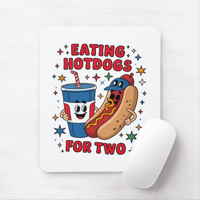 Tapis De Souris 4 juillet Mignons Hotdogs (Avec souris)