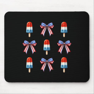 Tapis De Souris 4 juillet Popsicle Bows Coquette American Flag P