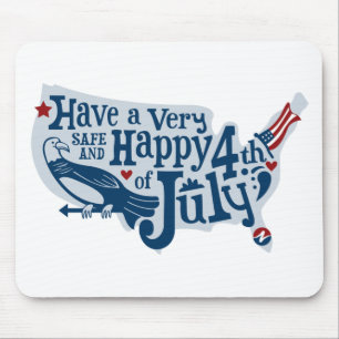 Tapis De Souris 4 juillet Sûr Et Heureux