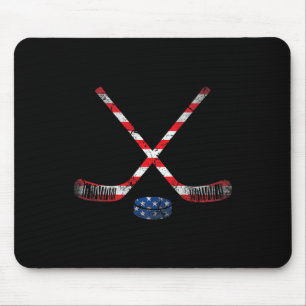 Tapis De Souris 4 juillet USA Drapeau Hockey Patriotique Hockey Lo