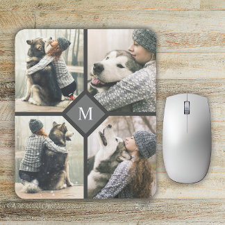 Tapis De Souris 4 Modèles photo personnalisés avec Monogramme