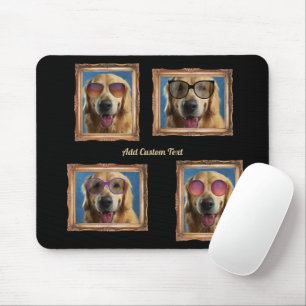 Tapis De Souris 4 Photo Collage Vintage Frame Dogs Pets Family
