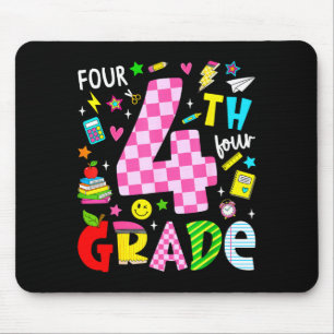 Tapis De Souris 4e année rétro coloré retour à l'école