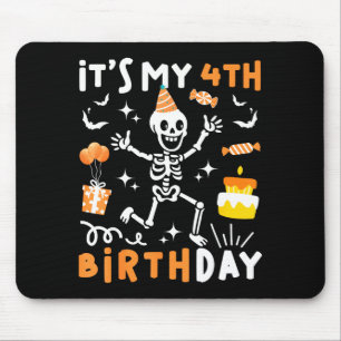 Tapis De Souris 4e anniversaire enfants drôle squelette 4ème anniv