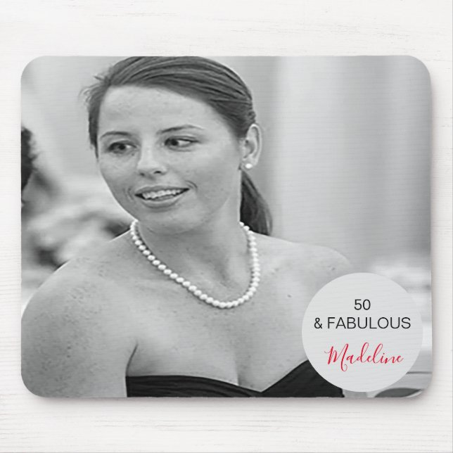 Tapis De Souris 50 et Fabulous Photo personnelle noir et blanc (Devant)