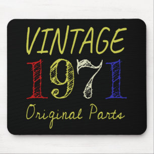 Tapis De Souris 50e anniversaire Cadeau Vintage Retro 1971