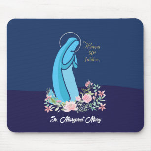 Tapis De Souris 50e anniversaire de la vie religieuse Nun Fleur ro