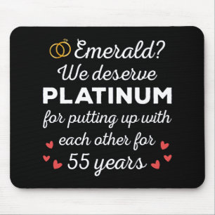 Tapis De Souris 55e anniversaire du Mariage I - Emerald Funny Coup