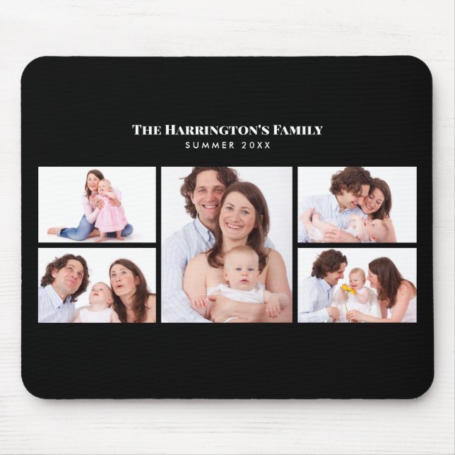 Tapis De Souris 5 sections Photo personnalisée Simple cadre noir é (Devant)