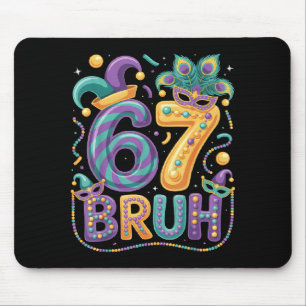 Tapis De Souris 67 Bruh Mardi Gras Carnaval Masque Fête Colorée Fu