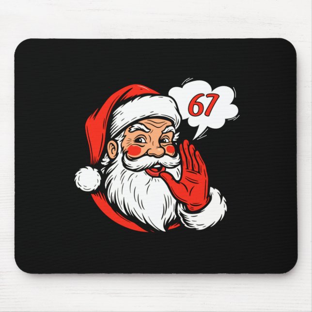 Tapis De Souris 67 Christmas Funny Six Seven Meme Brainrot Santa C (Devant)