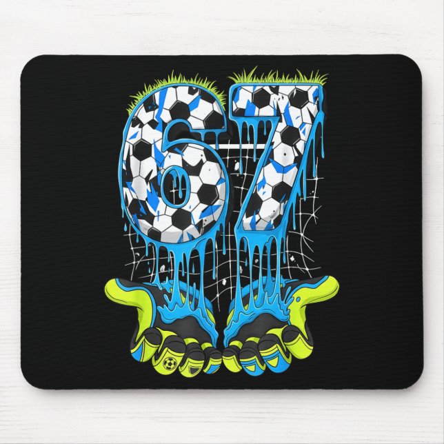 Tapis De Souris 67 Drip Soccer Gen Alpha Slang Six Seven Meme  (Devant)