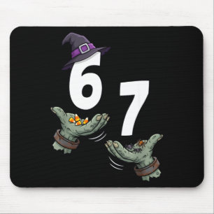 Tapis De Souris 67 filles d'Halloween sorcière six sept 6 7 mème f