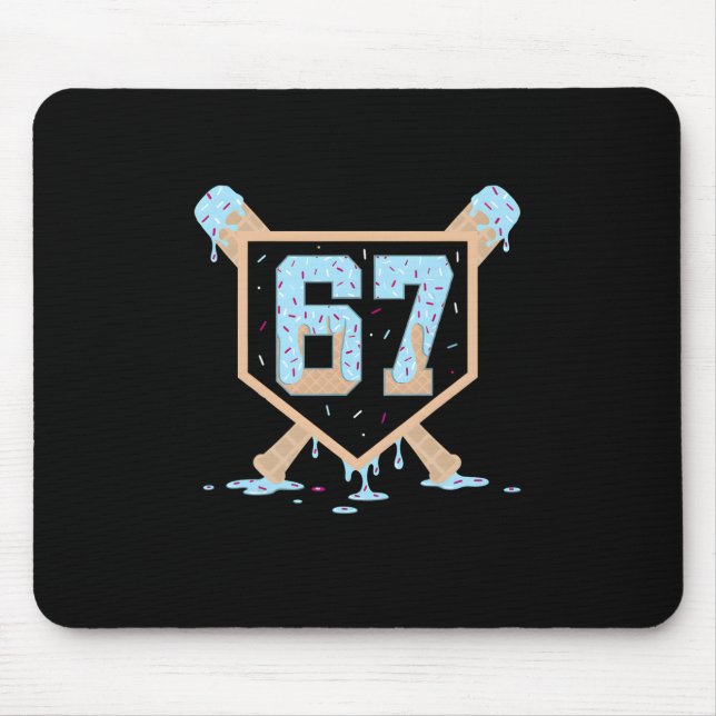 Tapis De Souris 67 Glace Dégoulinante Bysebyll Mème Drôle Six Sept (Devant)