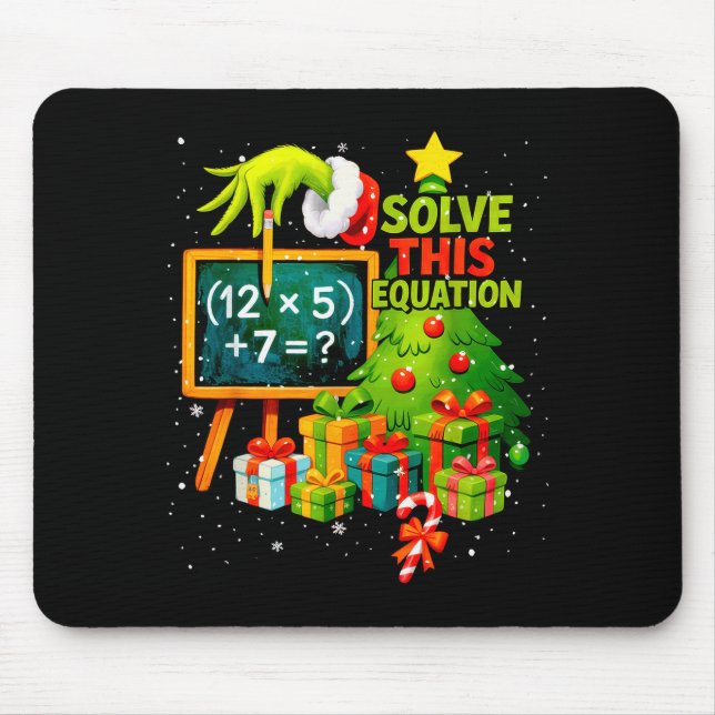 Tapis De Souris 67 Green Teacher Christmas Six Seven Meme Brainrot (Devant)