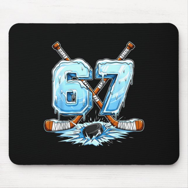 Tapis De Souris 67 Hockey Drip Number Funny Meme Style Boys Graphi (Devant)