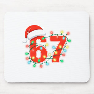 Tapis De Souris 67 lumières de Noël Meme disant 6 7 Costume Xmas L