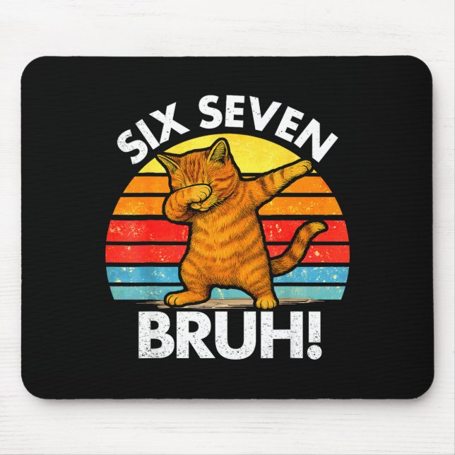 Tapis De Souris 67 Meme Chat Dabbing Six Seven 6 7  (Devant)