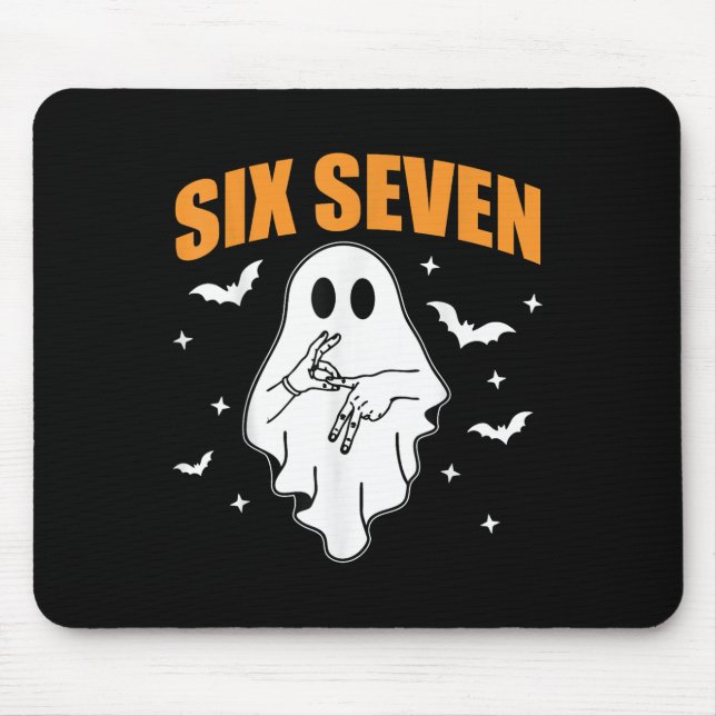 Tapis De Souris 67 Mème drôle de fantôme Halloween Haunted 6 7 Six (Devant)