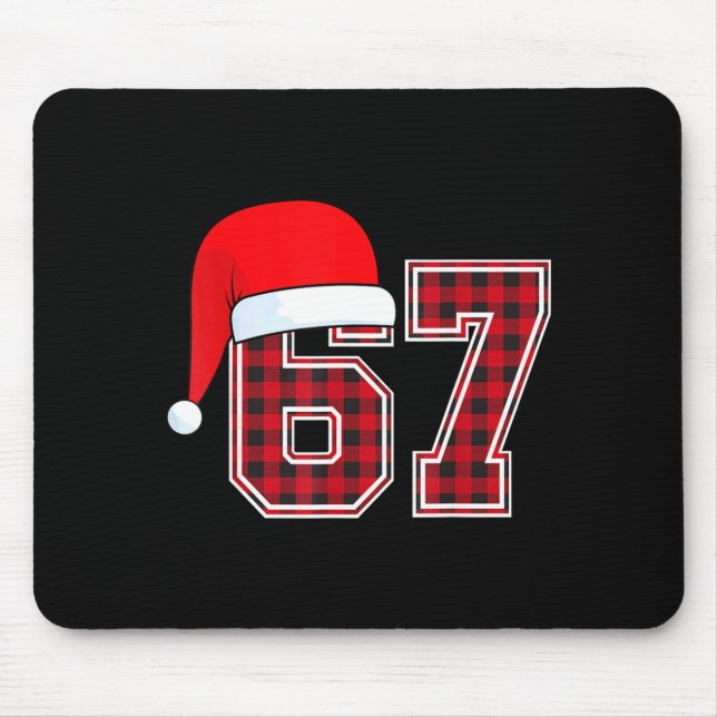 Tapis De Souris 67 Meme Funny Christmas Red Plaid Xmas Pajamas Sla (Devant)