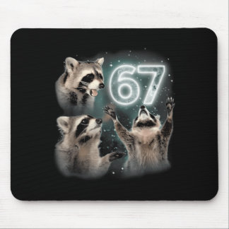 Tapis De Souris 67 Meme Racoon Howling At The Moon Six Seven Trash